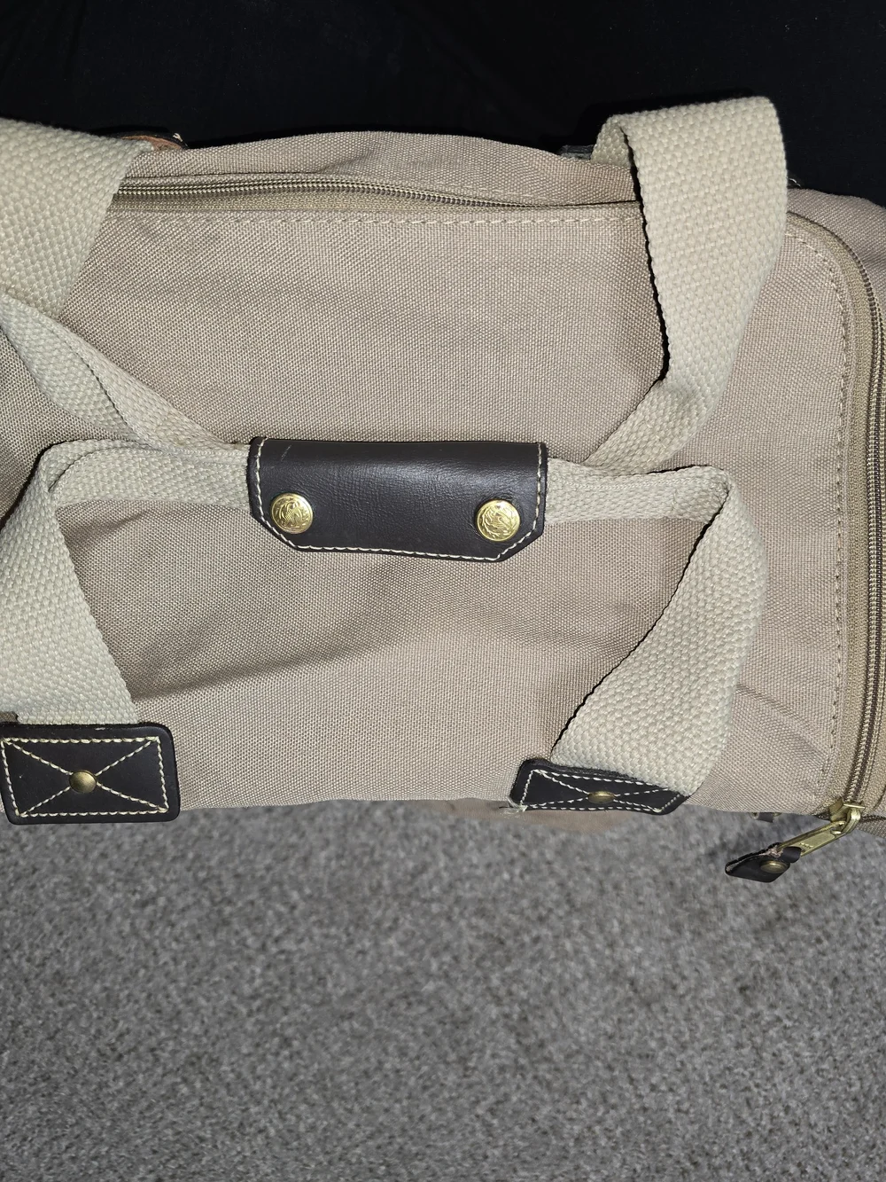 VTG Mulholland Brothers Eddie Bauer & Ford CollabTan Canvas & Leather Duffle Bag